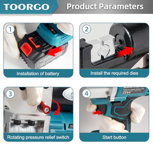 Electric Hydraulic Crimping Tool, 6Ton Battery Crimper Kit - size: MZS-70-3X