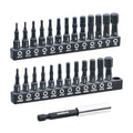 toolant 26-Piece Metric & SAE Hex Bit Set with Quick-Change Holder - size: Metric&SAE(26pcs)