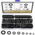 800 Pieces Black Zinc Plated Steel Flat Washers, Fender Washers, Kindroufly 7 Sizes Flat Washers, Lock Metal Washers Assortment Kit (M3 M4 M5 M6 M8 M10 M12)