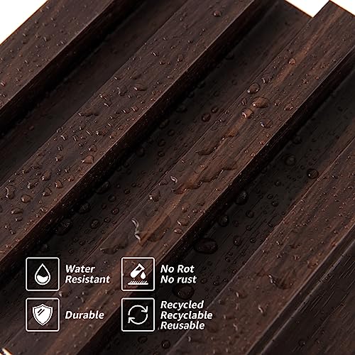 Art3d 96 x 6 Inch WPC Wood Diffuser Slat Wall Panel, 8-Pack, Black Walnut - color: Walnut, size: 96*6