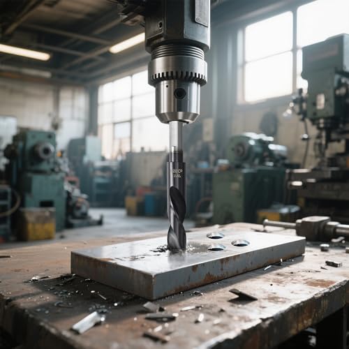 11/16 Drill Bit for Metal and Hardened Steel, M35 Cobalt 1/2 Inch Reduced Shank Industrial Grade Heavy Duty Drill Bit, with Index Storage Case - size: 11/16 in