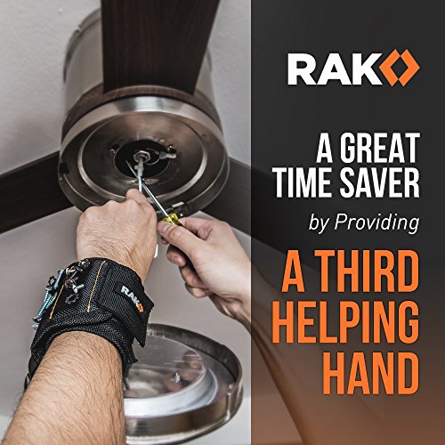 RAK Magnetic Wristband for Tools - Premium Tool Belt for Holding Screws Nails with Powerful Magnets, Birthday Gifts for Men, Cool Gadgets Stuff Gifts for Dad, Husband, Grandpa, Handyman, Him