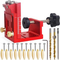 Pocket Hole Jig Set Woodworking Inclined Hole Positioner Pocket Dowel Hole Jig System Set Woodwork Guides Joint Carpentry Locator for Woodworking Angle Drilling Holes Carpenters