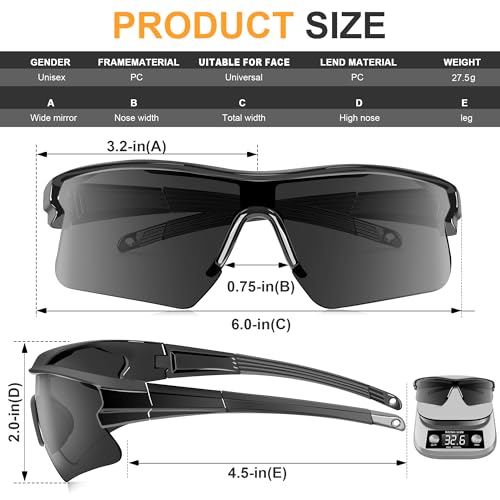 Safety Glasses for Men, Anti Scratch & UV Protection Work Glasses - color: 12pack-dark Grey