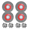 8in Bench Wire Wheel Brush for Bench Grinder Coarse Crimped Steel Wire 0.012" with 1/2" 5/8" 3/4" 7/8" 1"(5sets) Spacer Arbors - 4pack - style: 8in 4pcs