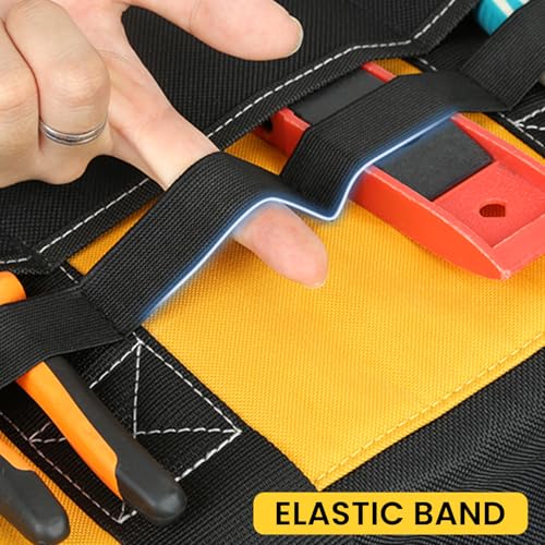 WINHUNT Tool Bag, 16-inch Tool Organisers, 600 Denier Large Tool Bag for Home DIY & Equipment Storage, Yellow and Black (40cm/16inch)