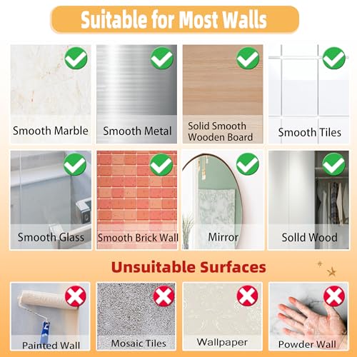 DKHDBD Adhesive Wall Hooks 50 Pack Heavy Duty Stainless Waterproof