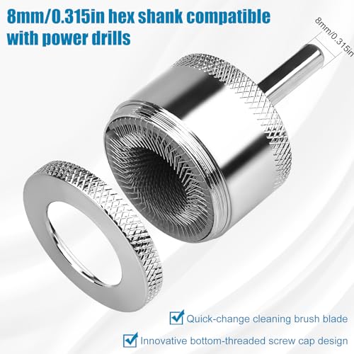 1/2" & 3/4" & 1" Copper Pipe Cleaner for Drill-Quick Rust Removal - color: 3pcs-stainless Steel