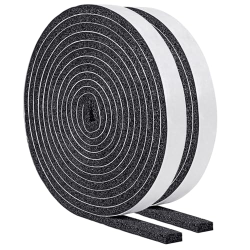 Yotache Open Cell Self-Adhesive Foam Seal Tape 1/2" x1/4", 13 FT x 2Pcs | Weather Stripping for Door Insulation, Soundproof, Weatherstrip - size: (0.5"×1/4") 26FT