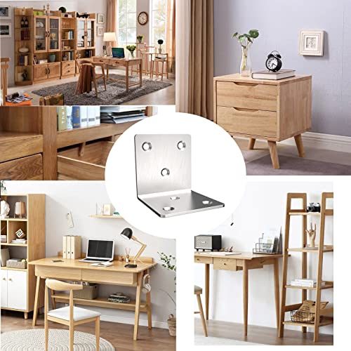 Stainless Steel Corner Bracket,Joint Right Angle Bracket,L Shape Heavy Duty Metal Corner Brace Shelf Supporter for Wood Aufuga (20, 2x2x2) - size: 2x2x2"