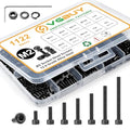 VGBUY 1122Pcs M2 Screws Kit,Black M2 Screws (7 Sizes 4-20mm),Hex Socket Head Cap Small Metric Bolts Nuts Assortment,12.9 Grade Alloy Steel,Black Oxide, 4/6/8/10/12/16/20mm - size: M2x4/6/8/10/12/16/20mm, style: Socket Head