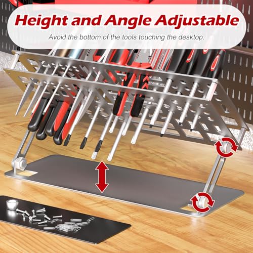 Screwdriver Organizer Holder Rack: Height Adjustable (Silver) - color: Silver