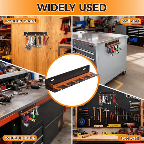 Air Tool Pneumatic Tool Holder,Wall Mount Air Tool Rack,Lockable Air Tool Hanger for Garage Shop Storage Organize,Fit 1/4" Standard Connection Accessories,Comes with Five Slots