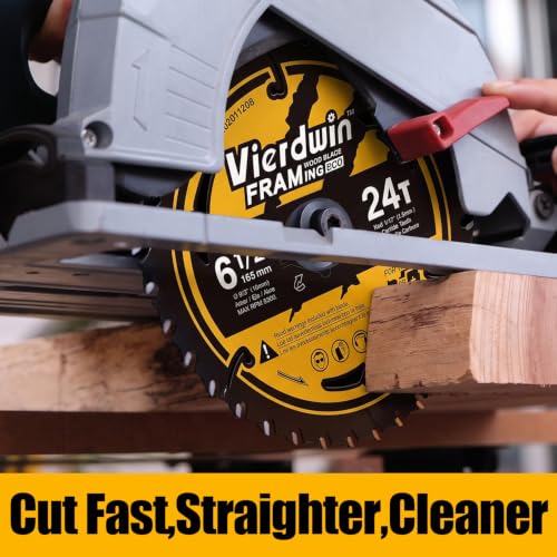 6-1/2" 24T Carbide Circular Saw Blade, 5/8" Arbor, 1-Pack for Wood - size: 6-1/2'' 24T(1pc)