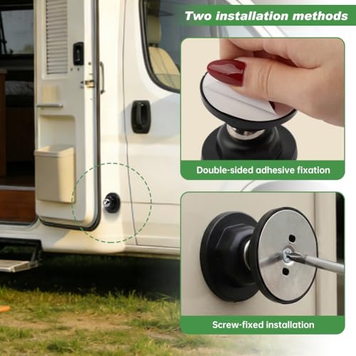 Strong RV Magnetic Door Holder, Easy to Install RV Door Magnet with Compact Space Saving Design, Sturdy Stopper for Trailer Silicone Cushion Door Catch Install for Camper(1 Pack)