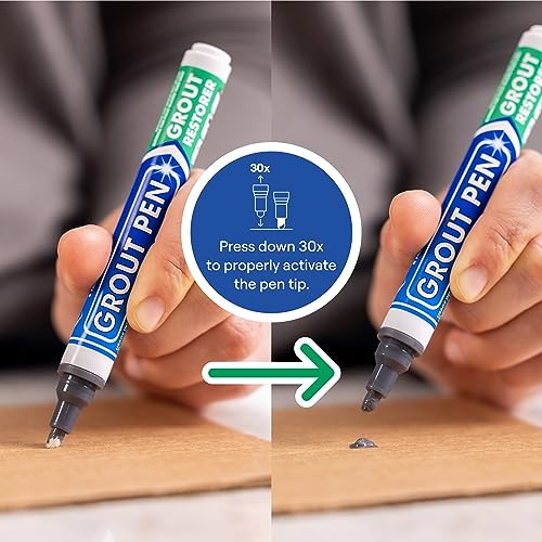 Grout Pen Dark Grey Tile Grout Paint Marker - Narrow 5mm Tip (7mL) - 3 Pack - style: Dark Grey