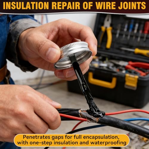 Liquid Electrical Tape, Black Waterproof Insulating Coating for Cables