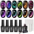 Beetles Halloween Cat Eye Gel Nail Polish Set, Rainbow Cosmos 6 Colors - color: A - Chameleon Cat Eye | Rainbow Cosmos