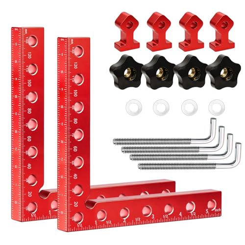 2PCS 90° Corner Clamps Woodworking, Aluminum 5.5" Right Angle Kit - size: 2pcs