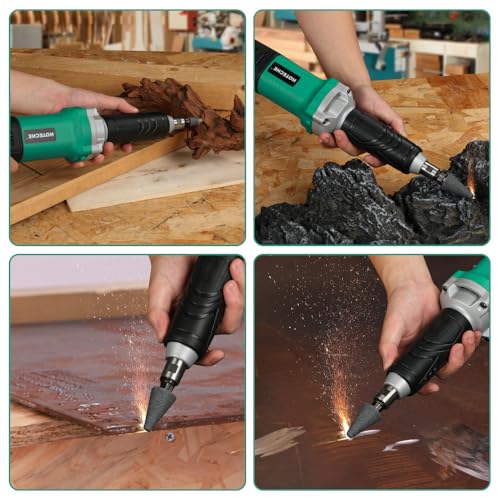 Hoteche 1/4-Inch Electric Die Grinder 6-Amp Heavy Duty Compact High-Speed Rotary Die Grinder Tool for Precision Grinding, Cutting, and Polishing