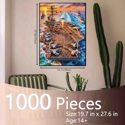 Aircraft Carrier Puzzle 1000 Pieces for Adult 19.7 x 27.6 Inch - color: Airplane-02