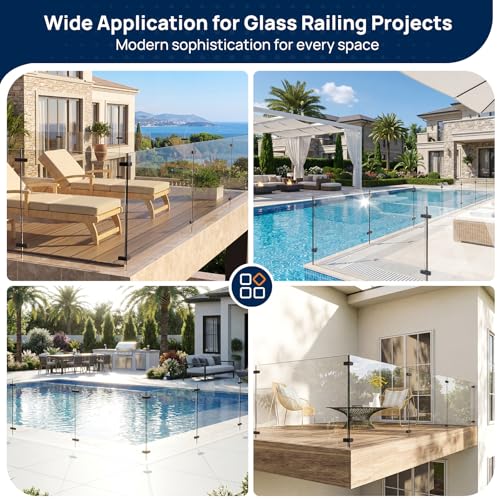 10 Pack Corner Railing Glass to Glass Clamps, Double Side Glass Clip - size: 10 Pack, style: 90 Degree