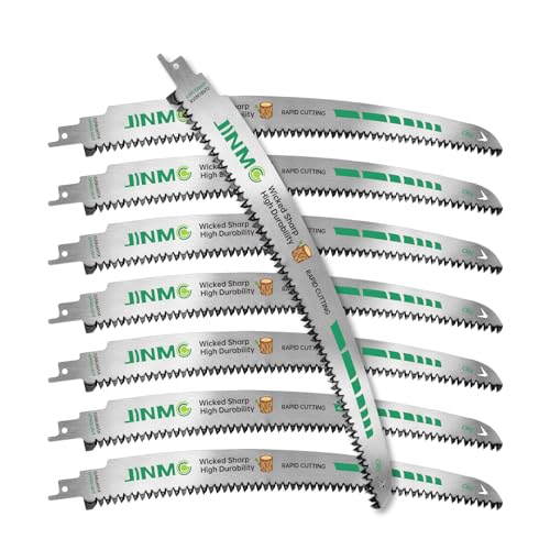 8-Pack 12 Inch 6TPI Arc Curved Reciprocating Saw Blades for Pruning - size: 8 Pack