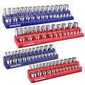 WORKPRO Magnetic Socket Organizer Set, 4-Piece Socket Holder Set - size: 4 Pieces-1/4" & 3/8" DR, SAE & Metric