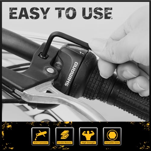 ELEAD 31-Piece Hex Key Set - Allen Wrench Set, SAE and Metric Allen Keys MM(0.7mm-10mm) SAE(0.028"-3/8) Heat-Treated, Torque Handle, High Leverage, Long & Short Keys, Easy Organization - style: 31-Piece Hex Key Set