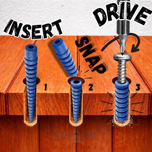 Pluggies Stripped Screw Hole Repair Kit – Wood Screw Hole Fix for Cabinet Hinges, Doors & Furniture – Heavy Duty Wall & Wood Anchors – Made in USA – 24 Pack