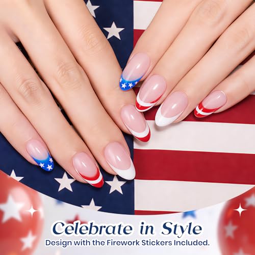 Beetles 4th of July Gel Nail Polish Set, 6 Color Red White Blue - color: A-Red White Blue | Song of freedom
