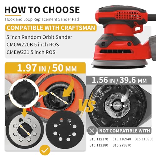 Orbital Sander Metal Pad Replacement for Craftsman, 2 Pack - size: FIT 1.97 IN / 50 MM