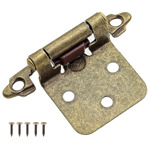 50 Pack (25 Pairs) Kitchen Cabinet Hinges Overlay Antique Brass - color: Antique Brass, size: 50 Pack (25 Pairs)