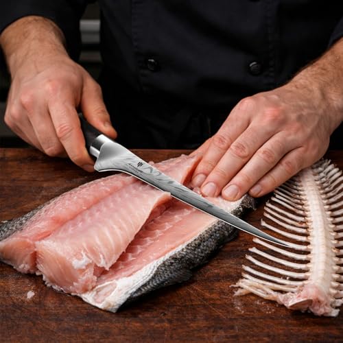 Fillet Knife 7 Inch, Powder Steel Boning Knife - size: 7.2"