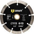 4 1/2 Inch Diamond Blade for Angle Grinder — Diamond Cutting Wheel for Cutting Stone, Marble, Granite, Brick, Masonry, Paving Flag, Concrete — Diamond Saw Blades Segment Height 0.394” (10 mm) — GRAFF - size: Ø 4 ½ Inch Segment, style: Diamond Segment Blad