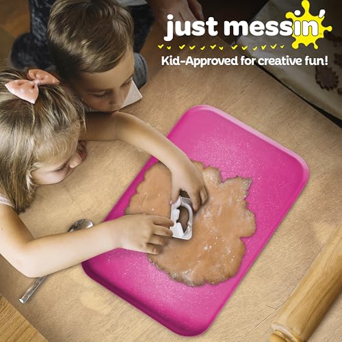 Just Messin’ Silicone Arts and Crafts Mat for Kids, 12"x 18", Pink - color: Pink, size: 12" x 18"