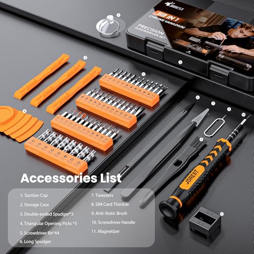 JOREST 59Pcs Small Precision Screwdriver Set with Torx T5 T6, Mini Tool Kit - style: 59 in 1 CRV