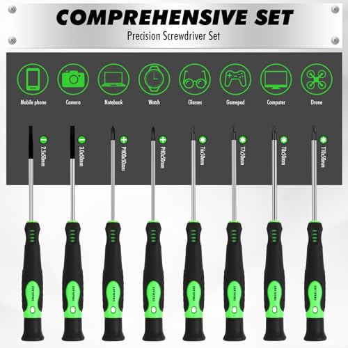 141-Piece Magnetic Screwdriver Set with Plastic Rack, Torx/Slotted/Phillips Precision Screwdrivers, SAE & Metric Hex Key Kit, Ratchet Handle & Screwdriver Bits, DIY Tools for Gift - style: 141-Piece Magnetic Screwdriver Set