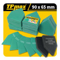 TPmax 102 Pack 90x65mm Detail Sander Set Compatible with Milwaukee M12, 60/120/180/240/320 Grit Sandpaper & 2 Interface Pads, Heavy Duty Hook & Loop Anti Clogging Polyester Film - size: Mixed Grit with 2 Interface Pads