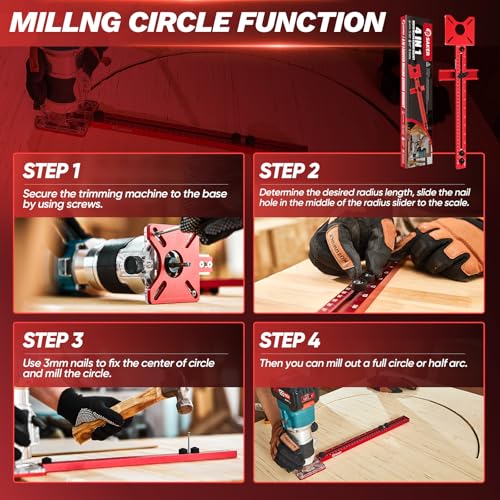 Saker 4-in-1 Router Milling Jig with Auto Center Punch Guide