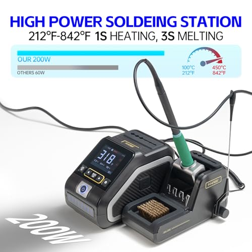 FNIRSI DWS-200 200W High Power Soldering Station Kit,2 Helping Hands