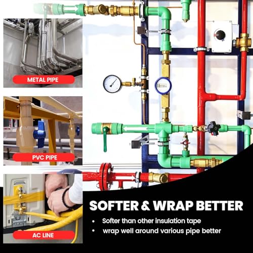 ADHES PVC Pipe Wrap Tape, 2 Inch X 35 Yds, Corrosion Protection Pipe Tape - color: Yellow