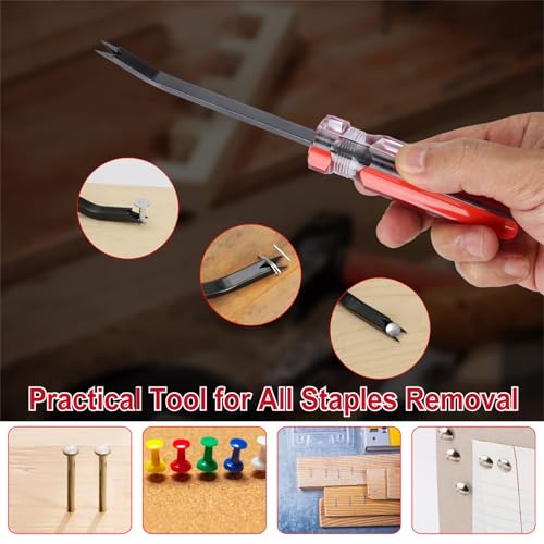 Staple Remover Tool, 2-Pack Upholstery Staple Puller with Double Prongs, Tack & Nail Lifter for Furniture, Floor, Wooden Case, Photo Frame, Carpet - size: Pack of 2