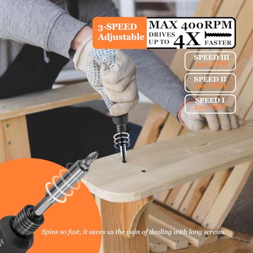 Electric Screwdriver, 5" Compact 400RPM Small Cordless Screwdriver