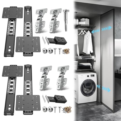 Pocket Door Slides,Cabinet Pocket Door Slide,for Cabinet Door(4PCS,12in) - size: 12 Inch, style: 4PCS