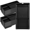 Ripeng 30 Pack 4 Inch Paint Tray Bulk Plastic Paint Roller Tray Small Painting Pan with Deep Pocket and Textured Ridge Reusable Trays Suitable for 4" Painting Rollers for Home Wall Decor(Black)