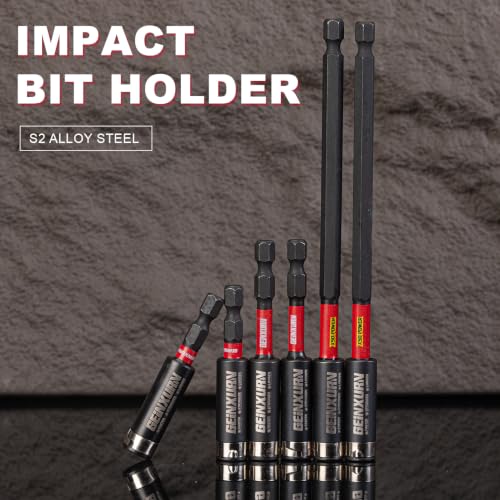 Geinxurn 16 Pieces Impact Magnetic Screwdriver Bit Holders (2.4", 3", 6", 12"), Extension Socket Drill Bit Holder S2 Alloy Steel Hex Shank Quick-Change Drill Bit Guide for Home Repair & DIY - style: MIXED-Bit Holder-16PCS