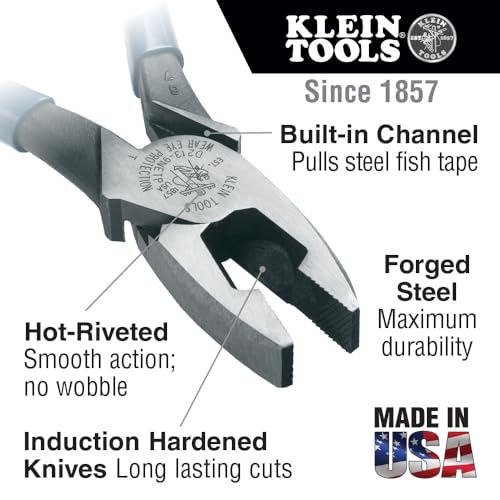 Klein Tools 80118 Electrician Tool Kit with Klein Hand Tools and Eye Protection, Comes in 10-Pocket Leather Pouch, 18-Piece