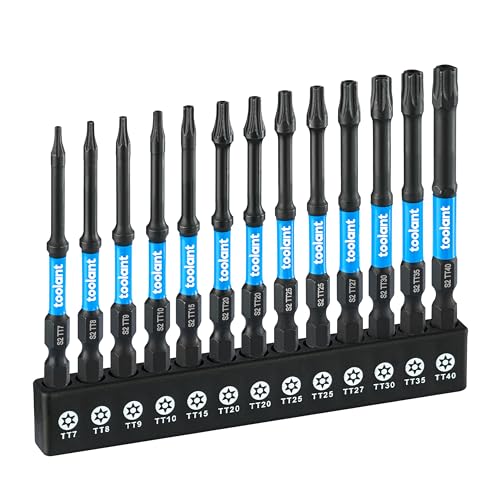 toolant 13PCS 3" Impact Torx Bit Set TT7-TT40 S2 Steel Security Torx - size: 13pcs*3"