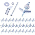 Swpeet 120Pcs 30 Set 1/8 Inch Toggle Bolts and Wing Nut Kit with Hex Nuts, Washers, Toggle Bolt Assortment Kit, Butterfly Toggle Anchors for Hanging Heavy Items on Drywall - size: 1/8 Inch